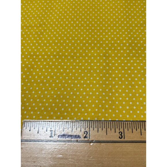 Yellow Polka Dot Fabric 16" x 38" Cotton Sewing Quilting Craft Material - Picture 2 of 4